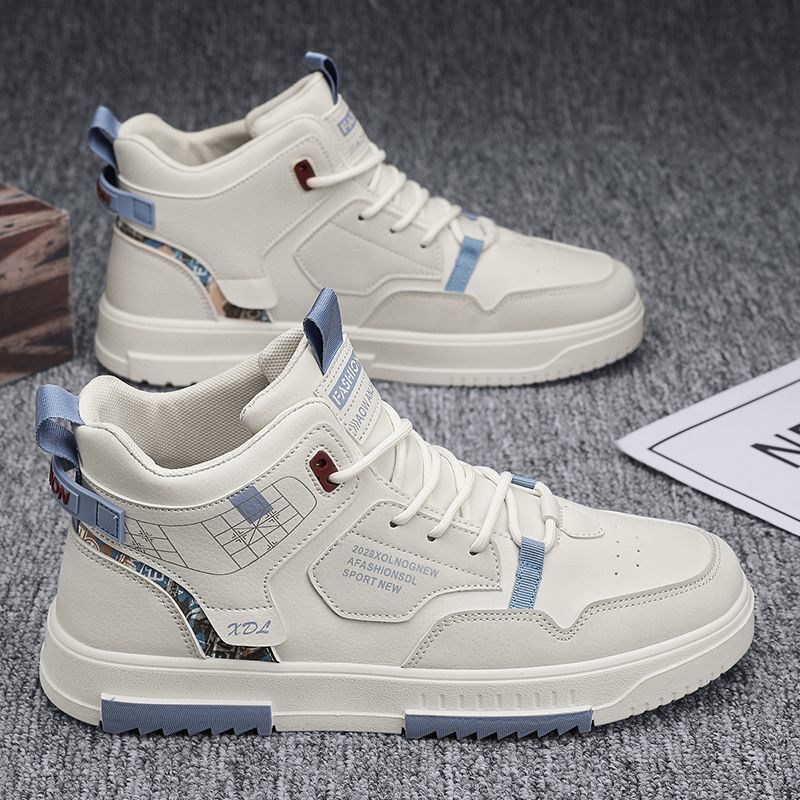 High-top Shoes Men's Flat Sneakers Trendy Versatile Student Casual Shoes Pumps
