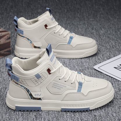High-top Shoes Men's Flat Sneakers Trendy Versatile Student Casual Shoes Pumps