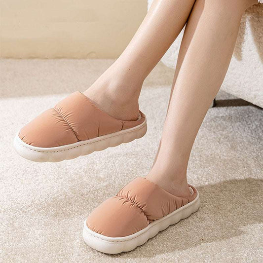 down cotton slippers – winter warm non-slip house shoes for couples
