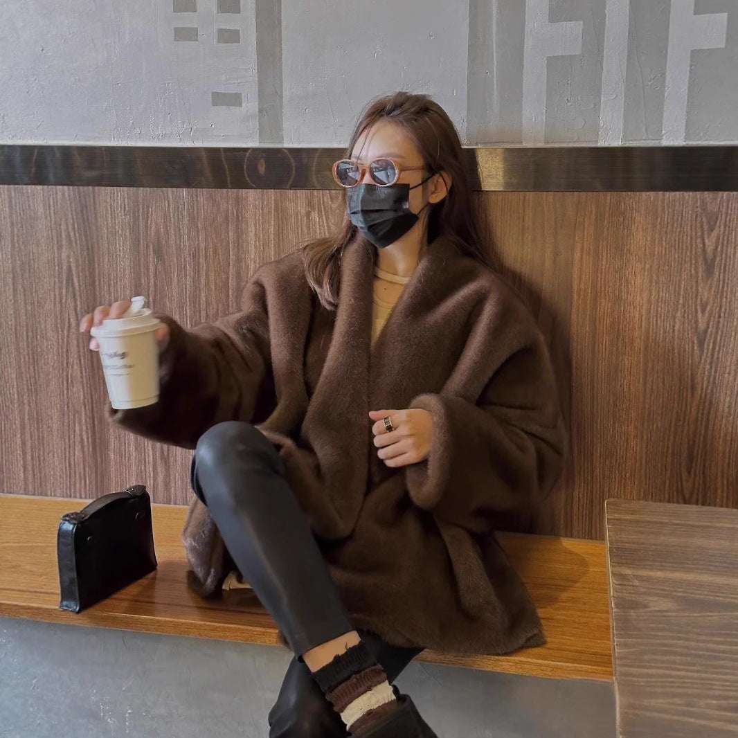 Short Leather Fur Coat Mink