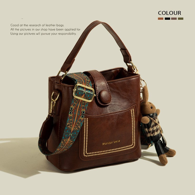 Vintage Texture Single Shoulder Crossbody Bucket Bag Vintage Texture Single Shoulder Crossbod | Ectron Online