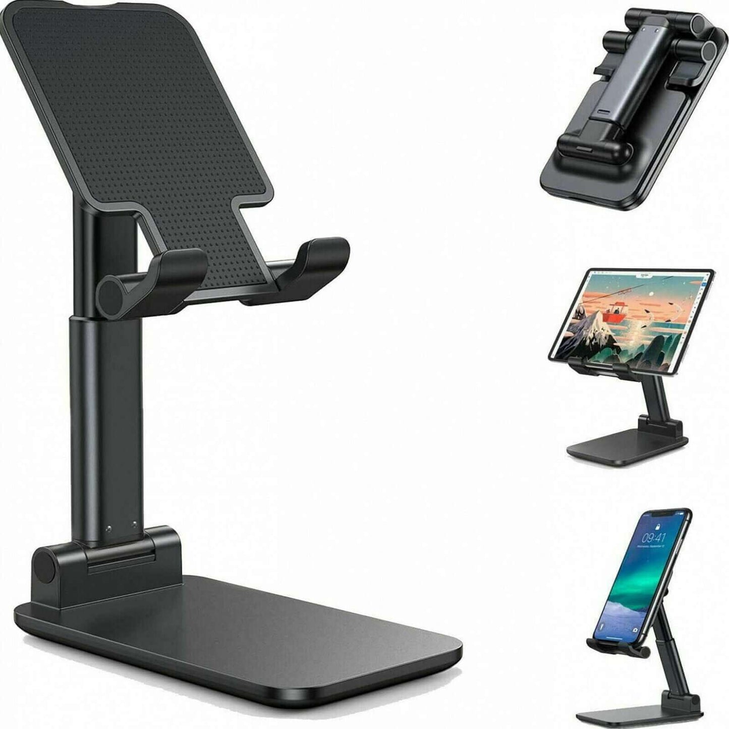 Foldable Desktop Phone & Tablet Stand - Adjustable Height Holder Cell Phone Stand Desktop Holder Tablet S | Ectron Online
