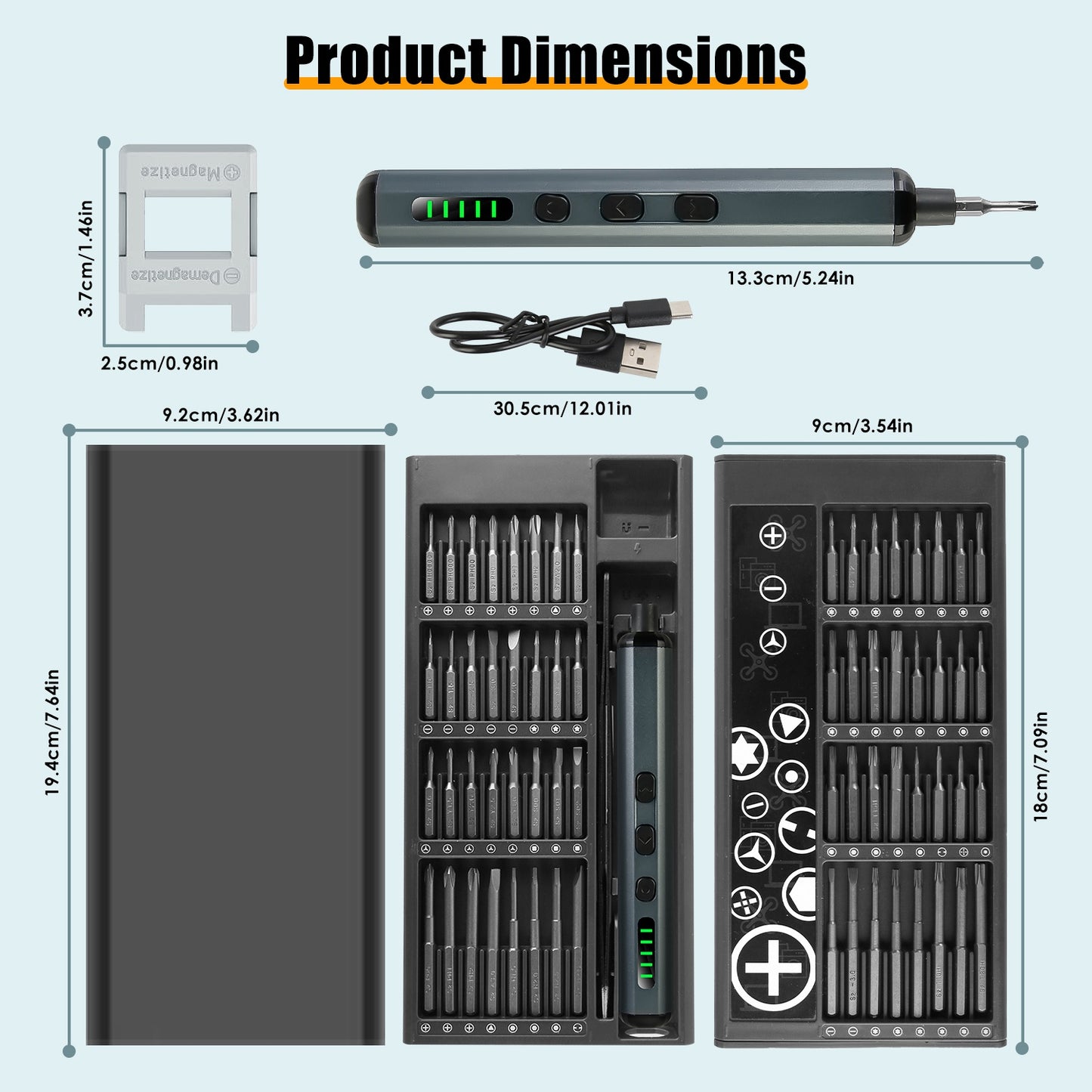 70-in-1 Mini Electric Screwdriver Kit - Rechargeable Repair Tool