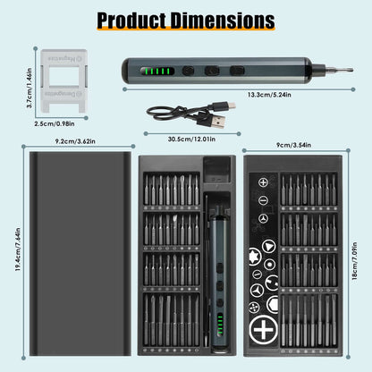 70-in-1 Mini Electric Screwdriver Kit - Rechargeable Repair Tool