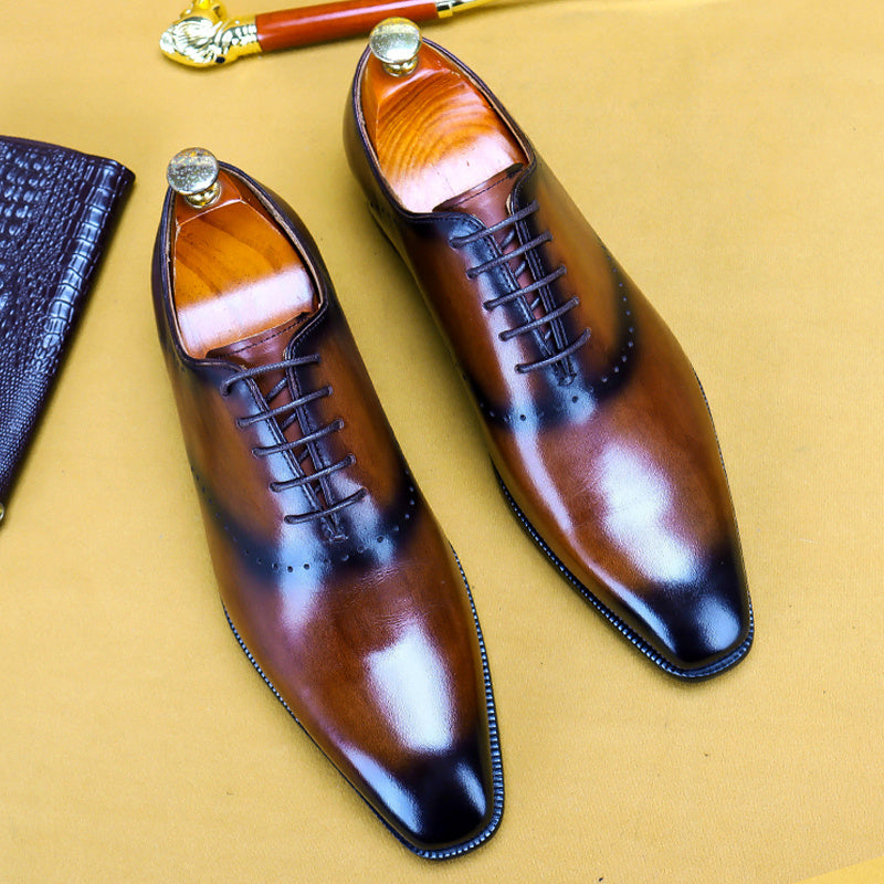 Oxford Retro Gentleman Lace-Up Shoes – British Full Leather Oxford Retro Gentleman Shoes Lace Up Bri | Ectron Online