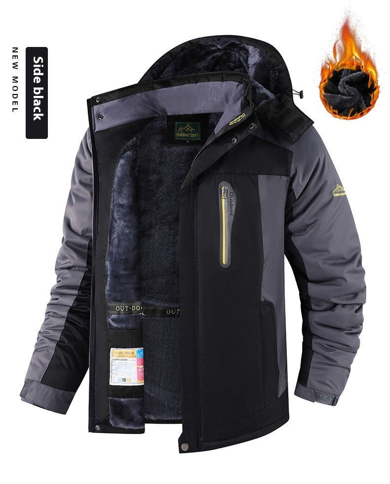 Men's Fleece-Lined Winter Coat Fleece-lined Thick Jacket Men's Winter M | Ectron Online