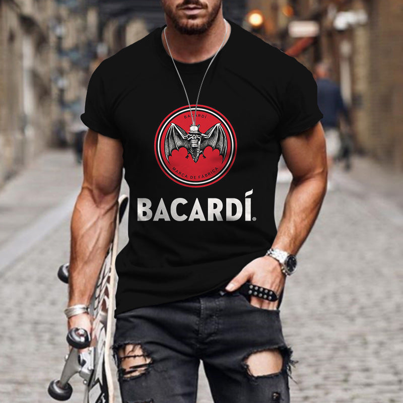 Men’s Vintage 3D Print Tee – English Style Casual Short Sleeve 3D Digital Vintage Print English Men's C | Ectron Online