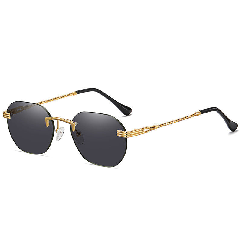 Metal Frameless Sunglasses Men And Women Street Small Frame Fashion