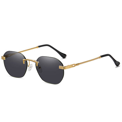 Metal Frameless Sunglasses Men And Women Street Small Frame Fashion