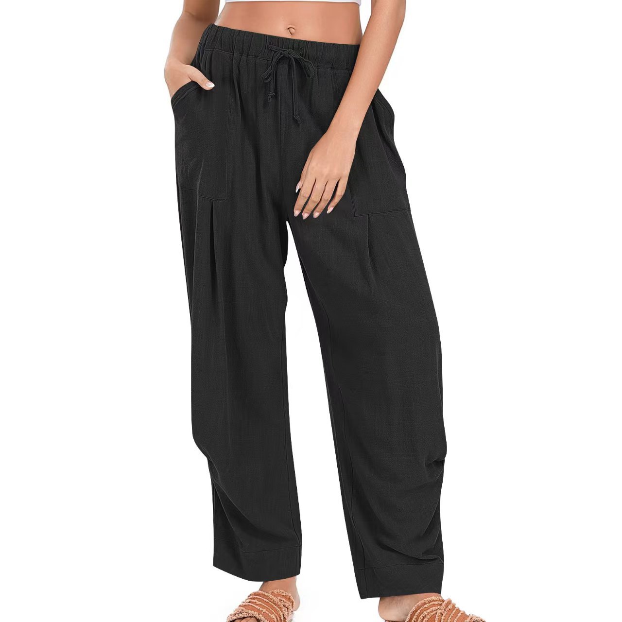 Women's Cotton-Linen Loose Lounge Pants