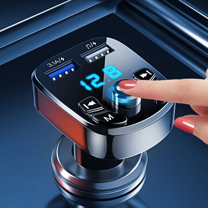 Wireless Car Bluetooth FM Transmitter | MP3 Player & USB Fast Charger