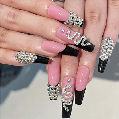 24pcs Diamond Snake Nail Art 24 PCS Diamond Snake Nail Art, Long Leng | Ectron Online