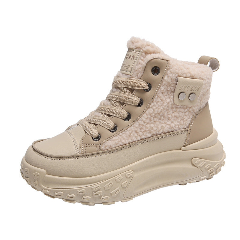 Fleece-lined Warm Slugged Bottom Heighten Casual Shoes