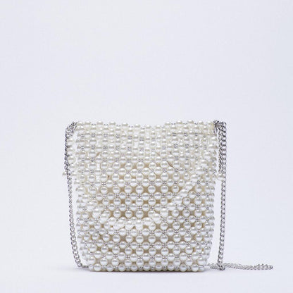 Beaded Woven Summer One-shoulder Diagonal Handbag