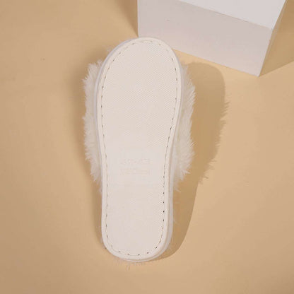 Fashion Plush Open-Toed Slippers – Warm, Soft & Fluffy for Women Fashion Open-toed Plush Slippers Winter | Ectron Online
