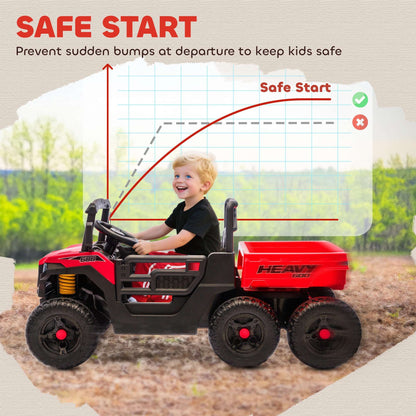 24V 6-Wheel Kids Ride On Dump Truck - 4WD Electric Utility Vehicle 24V 4WD Kids Ride On Car with 6 Wheels, | Ectron Online