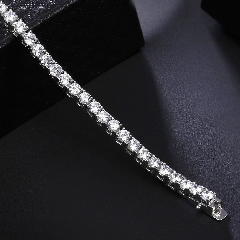 S925 Silver Bracelet 17-19cm Chain Length Optional Tennis Chain