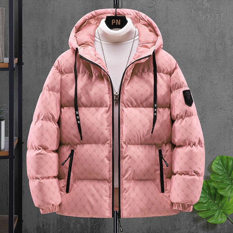Men's Padded Hooded Cotton Coat Autumn And Winter Casual Printing Popula | Ectron Online