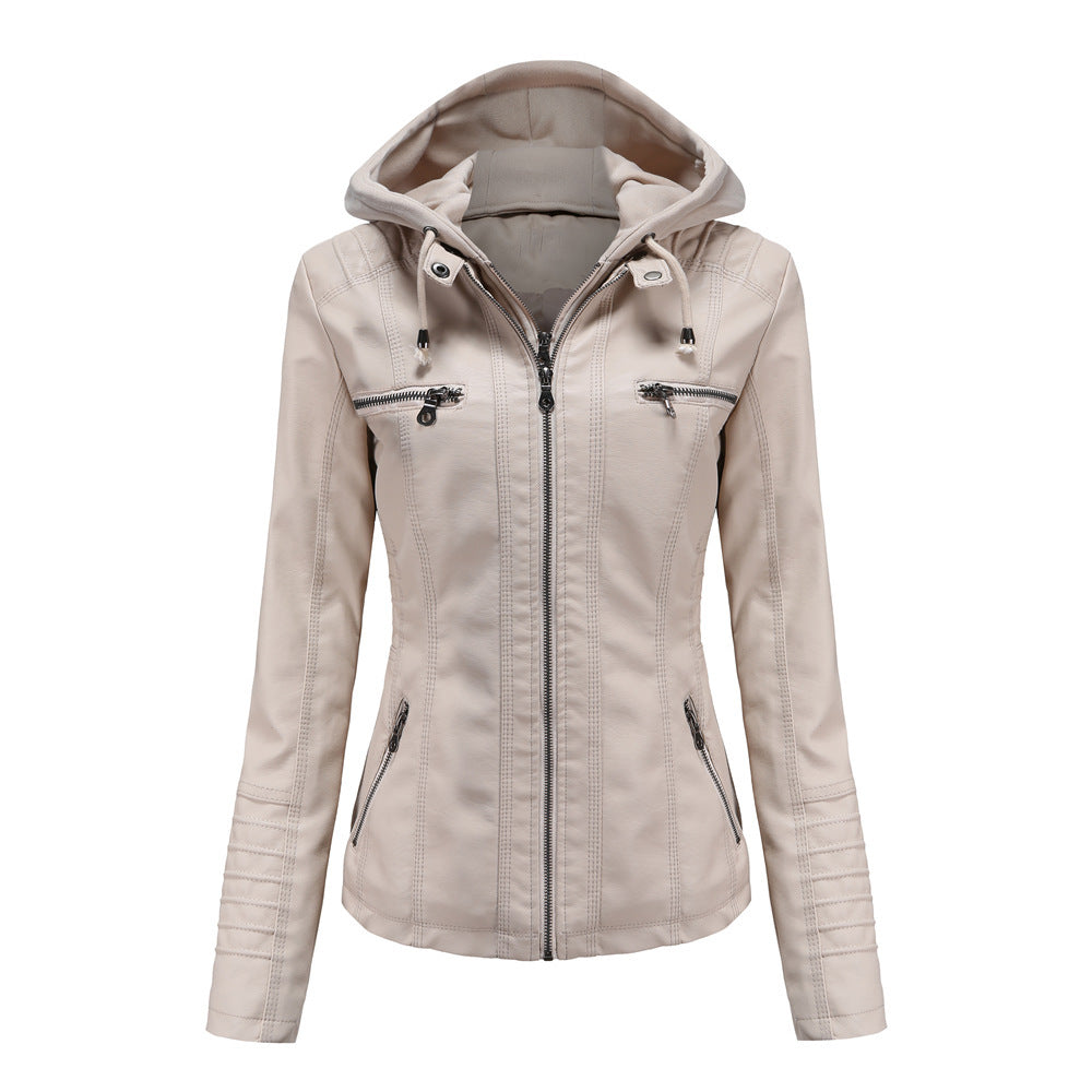 Detachable Hoodie Leather Jacket Outerwear & Jackets | Ectron Online