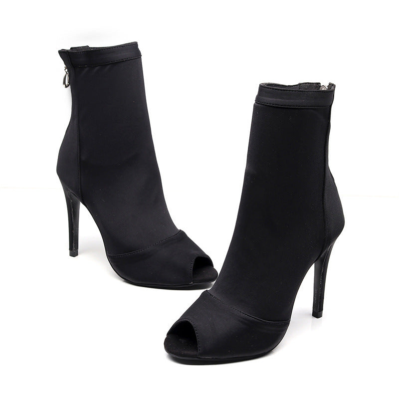 Black Elastic Latin Dance Shoes - Flexible & Elegant Black Elastic Latin Dance Shoes | Ectron Online