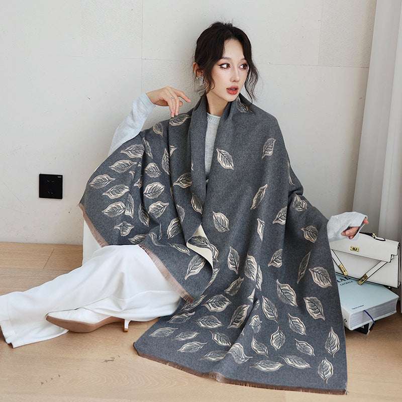 Women's Versatile Thickened Warm Cashmere Scarf Female Versatile Fashion Thickened Warm Cashmere Scarf | Ectron Online