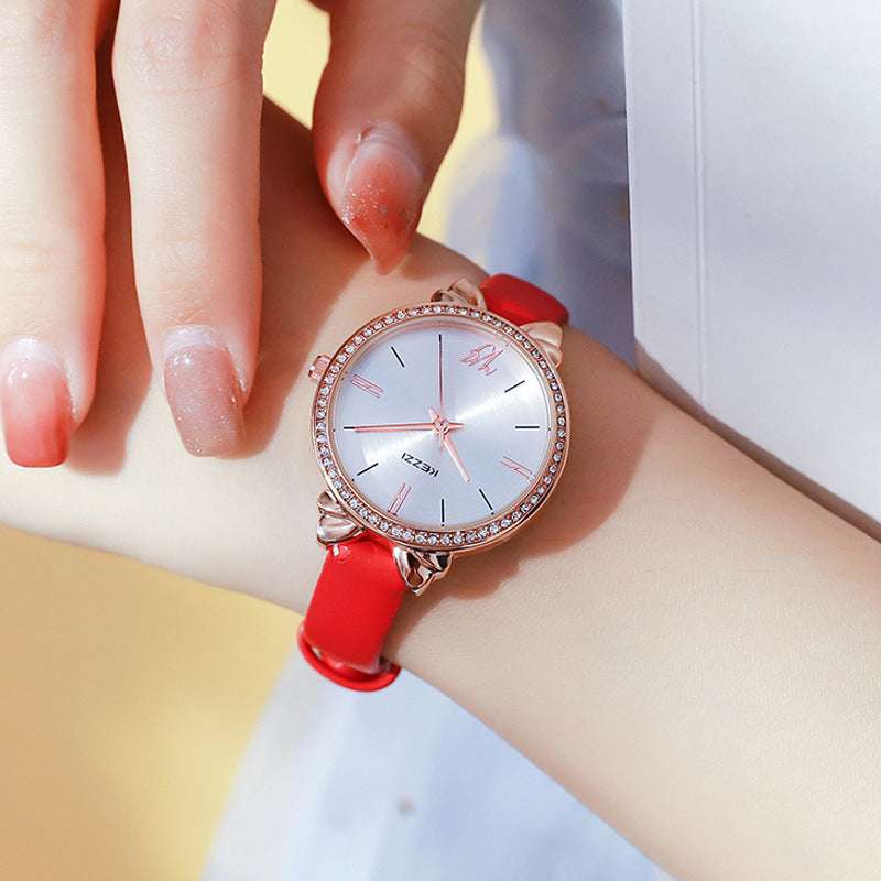 Women's Elegant Diamond Quartz Watch Women's Diamond-embedded Simple Elegant | Ectron Online
