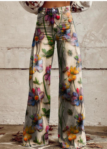 Thin Faux Denim Wide-leg Pants Thin Faux Denim Wide-leg Pants | Ectron Online