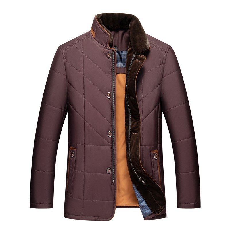 Men's Warm Thick Cotton Padded Coat Dad's Warm Leisure Cotton-padded Coat St | Ectron Online