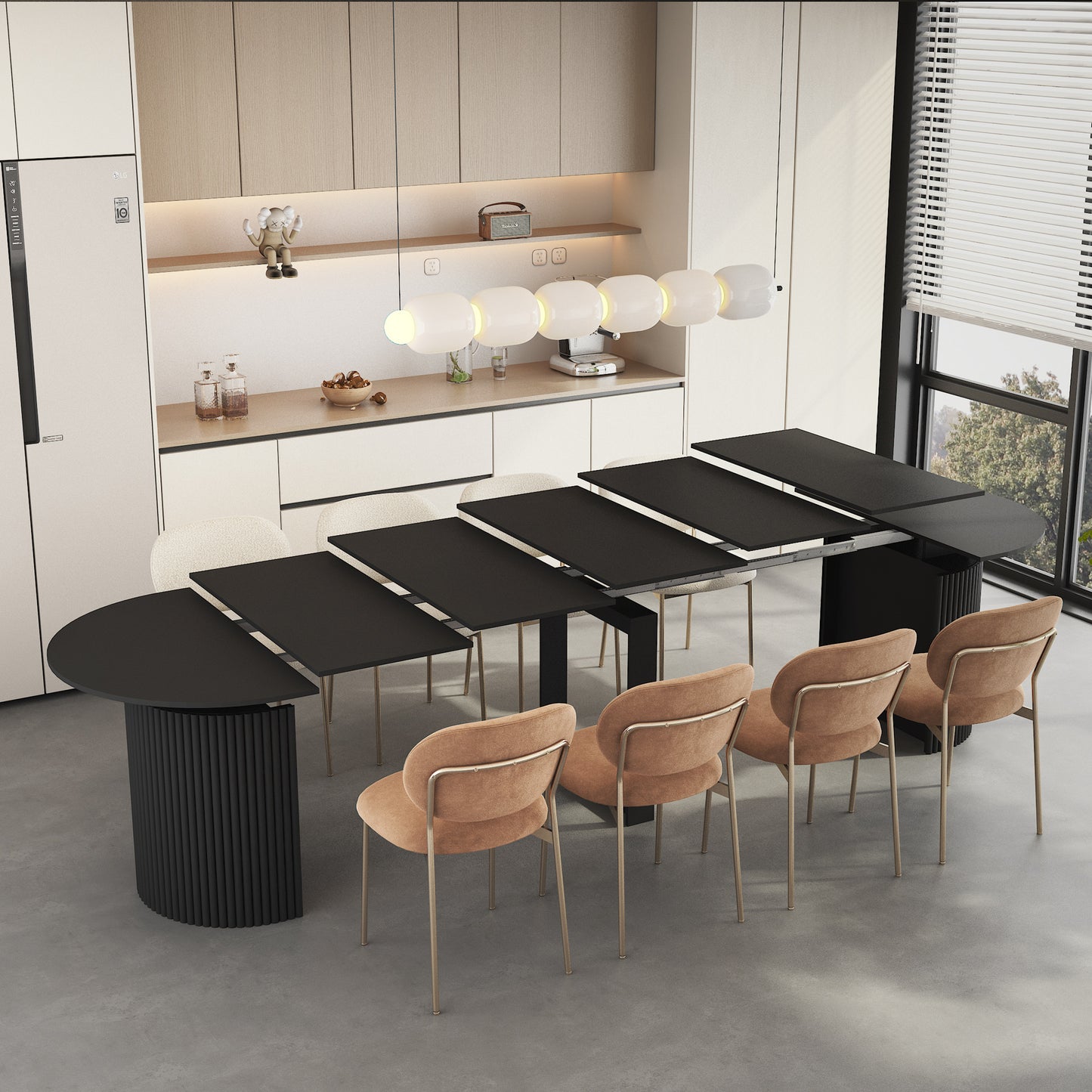 Extendable Foldable Dining Table - 1 to 10 People Expandable Table