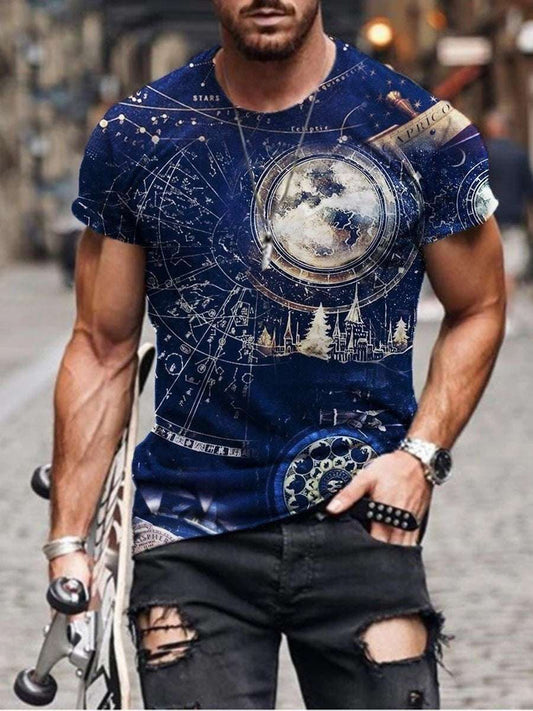 Digital Printed Round Neck T-Shirt – Short Sleeve Casual Tee Digital Printed Short-sleeved Round Neck | Ectron Online