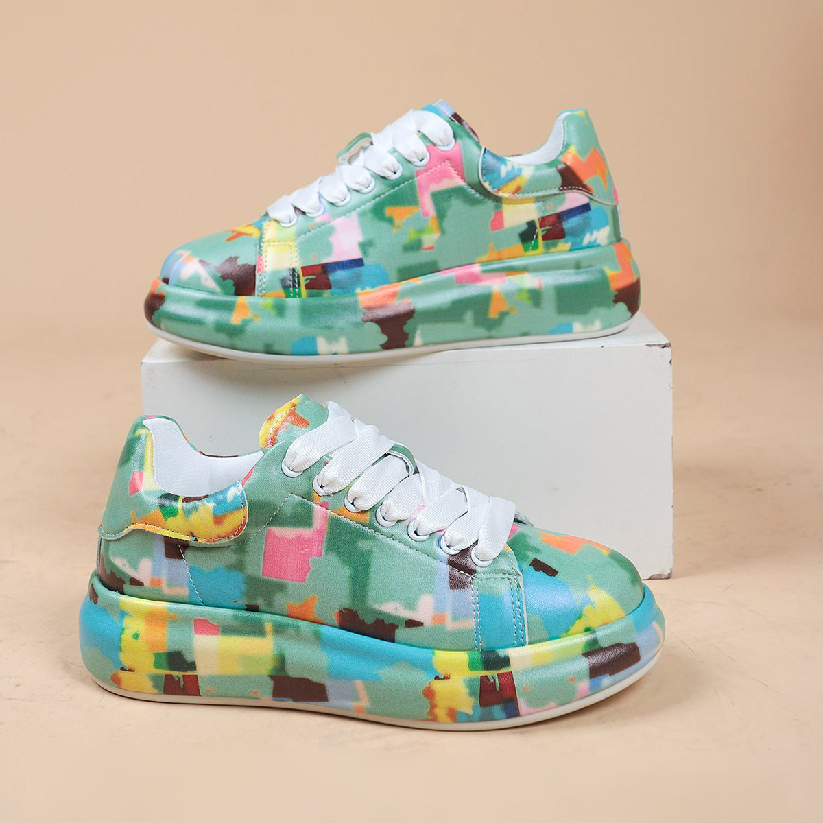 Women’s Hand-Painted Platform Shoes – Casual & Artistic Style Hand-painted Shoes Women's Platform Casu | Ectron Online