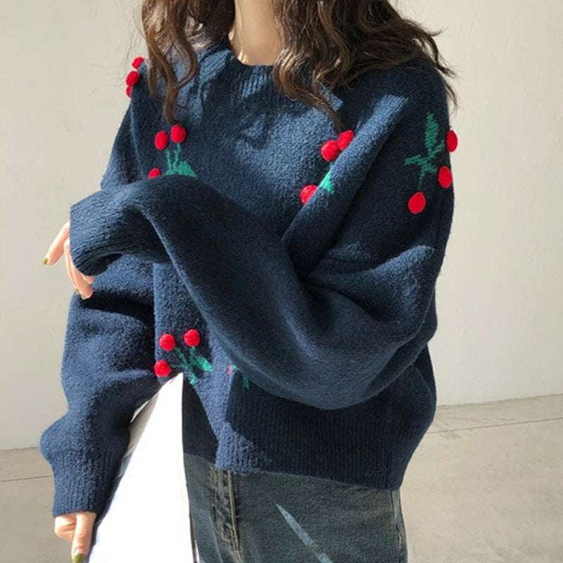 Women's 3D Cherry Sweater