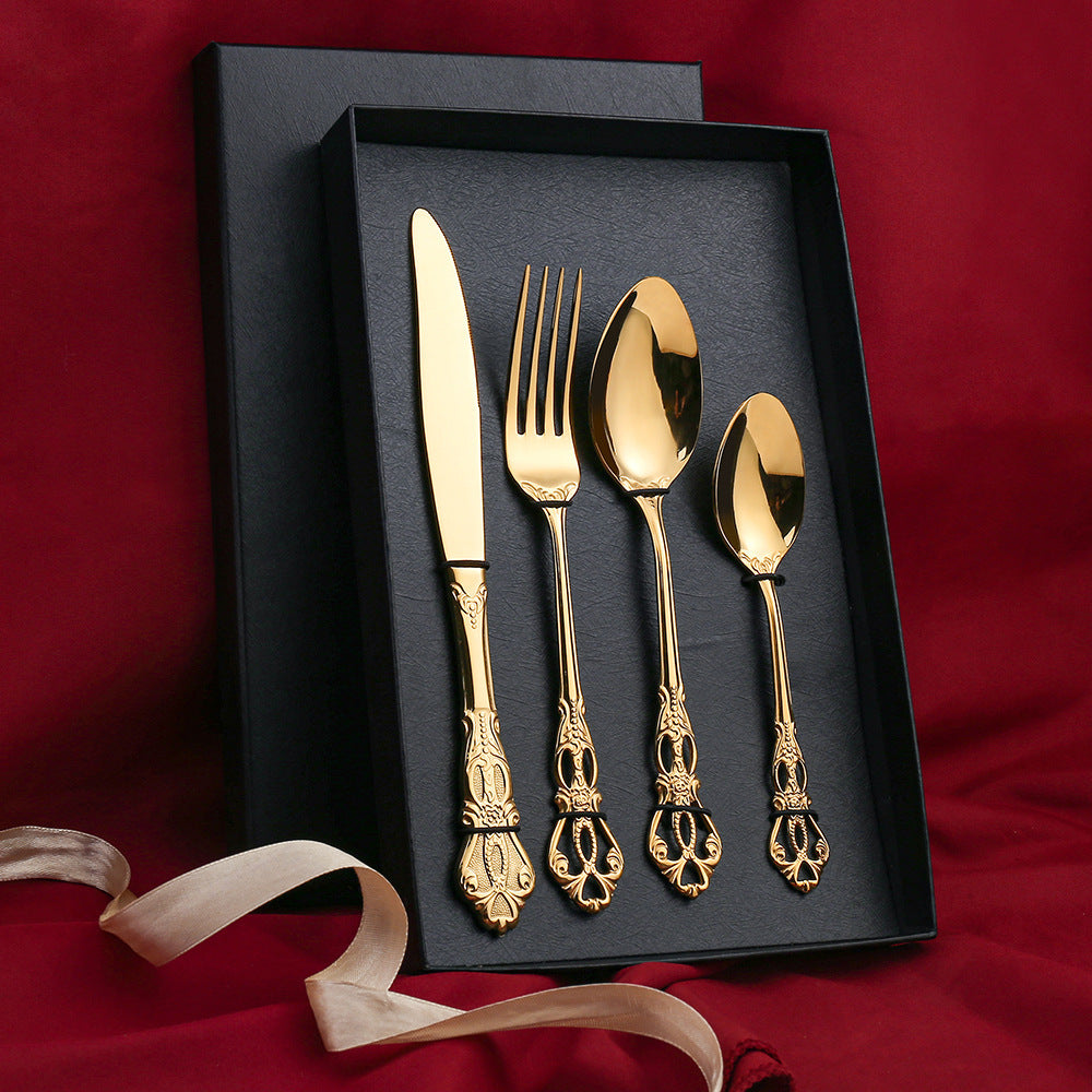 Stainless Steel Western Food Tableware Set Steak Knife And Fork Gift Box Steak Knife, Fork And Spoon