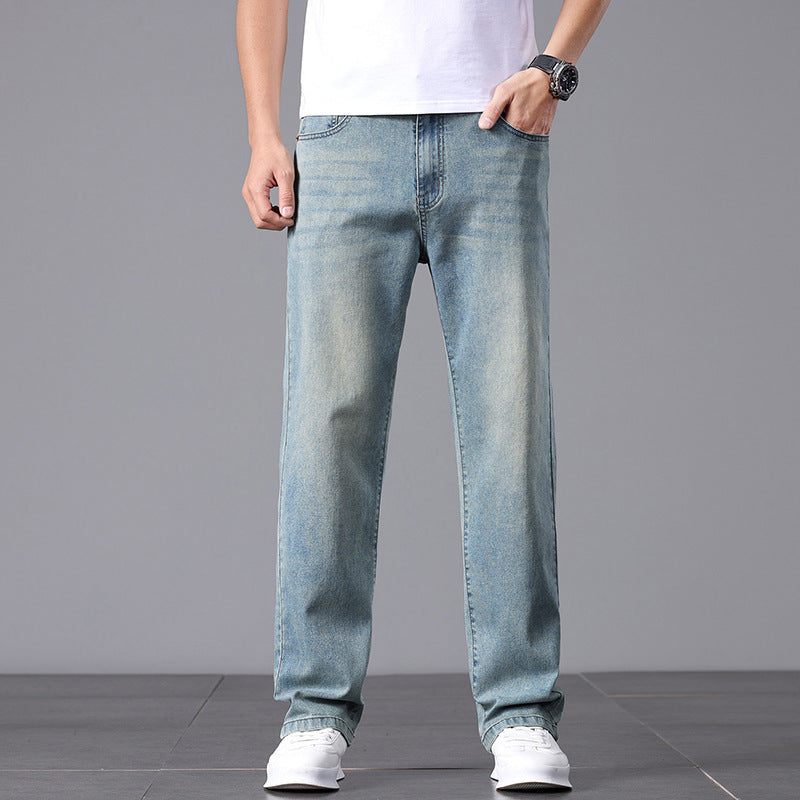High-Sense Straight-Leg Jeans for Men Summer Commute Jeans Men's High Sense Bu | Ectron Online