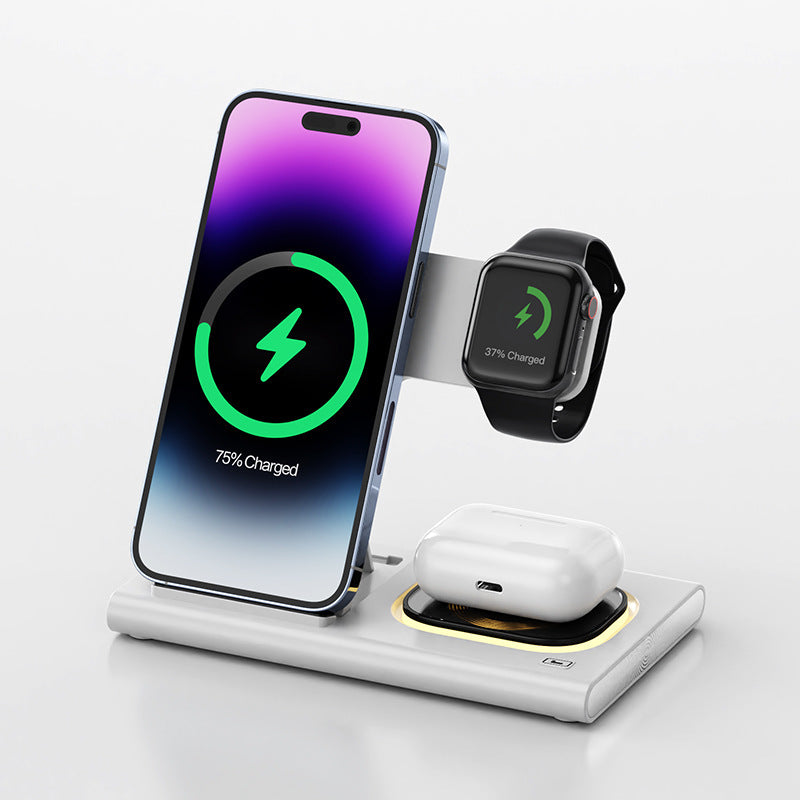 3-in-1 15W Magnetic Wireless Charger with Night Light 3 IN 1 15W Wireless Charging Charger Mag | Ectron Online