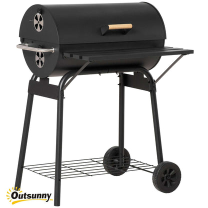 30" Portable Charcoal BBQ Grill - Outdoor Grill with Wheels & Shelf 30" Portable Charcoal Barbecue Grill wit | Ectron Online