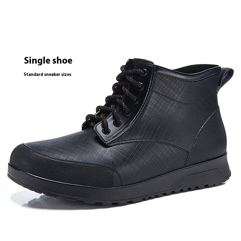 Men’s Fashion Tie Rain Boots – Outdoor, Non-slip & Versatile Fashion Tie Rain Boots Men's Outdoor Non | Ectron Online