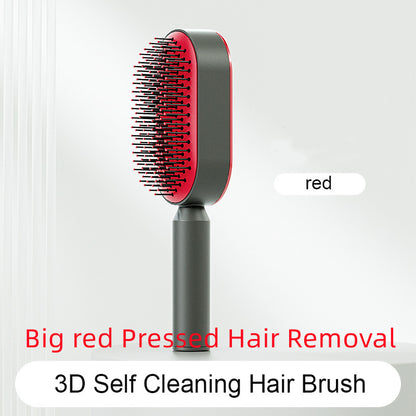 Self-Cleaning Hair Brush - One-Key Hair Removal & Scalp Massage Comb Self Cleaning Hair Brush For Women One-k | Ectron Online