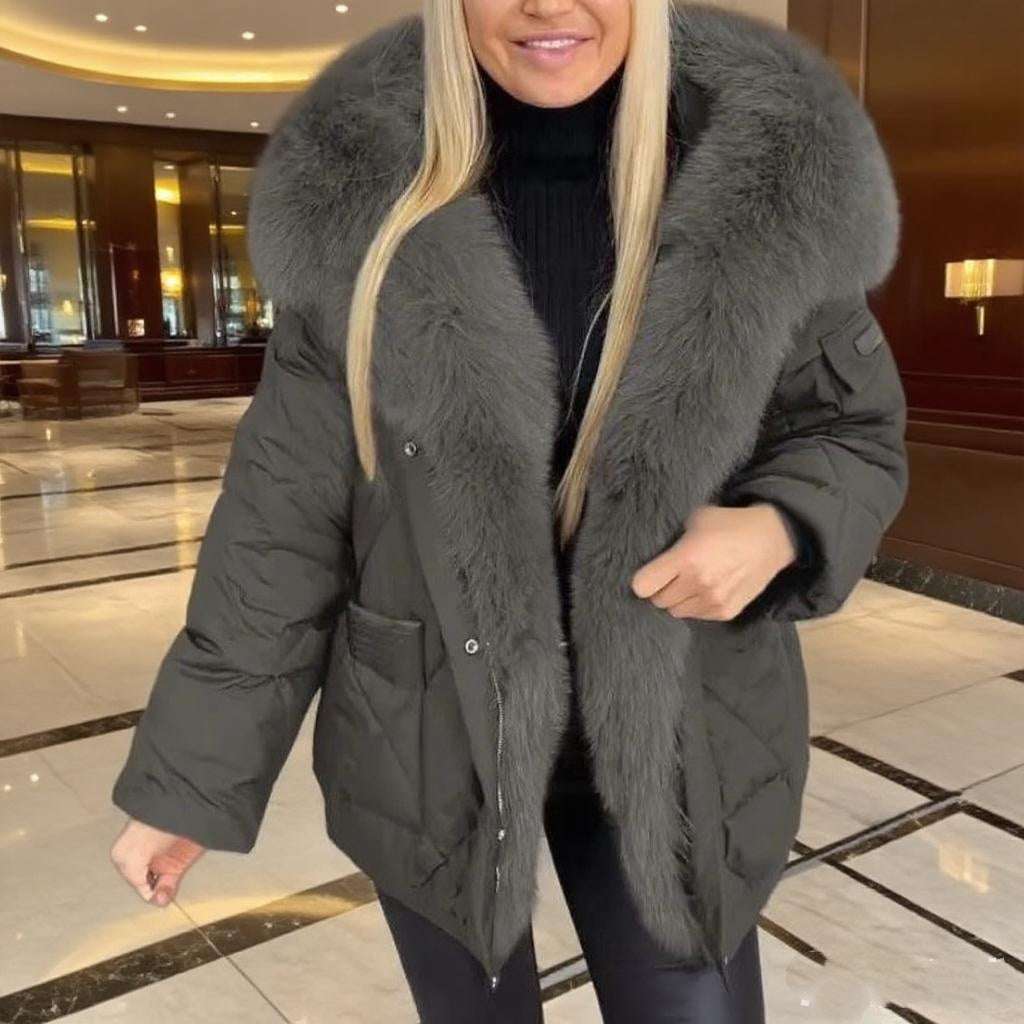 Fashion Women's Hooded Cotton Jacket - Mid-length Style Fashion Women's Wear Mid-length Hooded C | Ectron Online