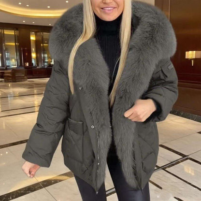 Fashion Women's Hooded Cotton Jacket - Mid-length Style Fashion Women's Wear Mid-length Hooded C | Ectron Online