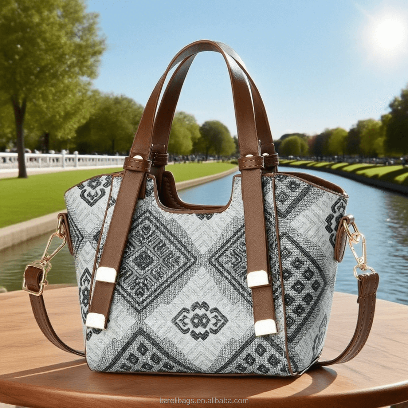 Monogram Boston Pillow Bag - Luxury Jacquard Embroidered Handbag New Model Monogram Boston Pillow Bag - W | Ectron Online