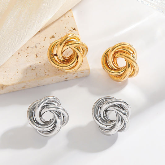 European And American Fashion Simple Bracelet Round Winding Earrings