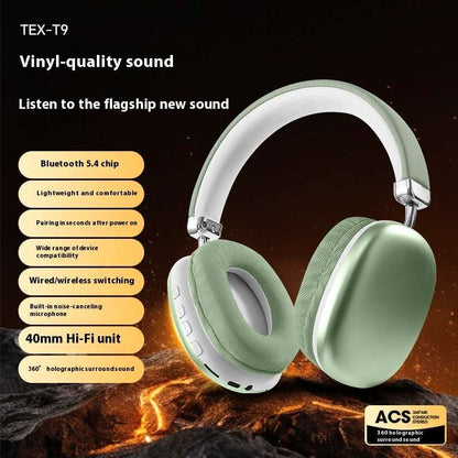 TEX-T9 Bluetooth Wireless Headphones | Over-Ear Head-Mounted Design TEX-T9 Bluetooth Headset Wireless Headph | Ectron Online
