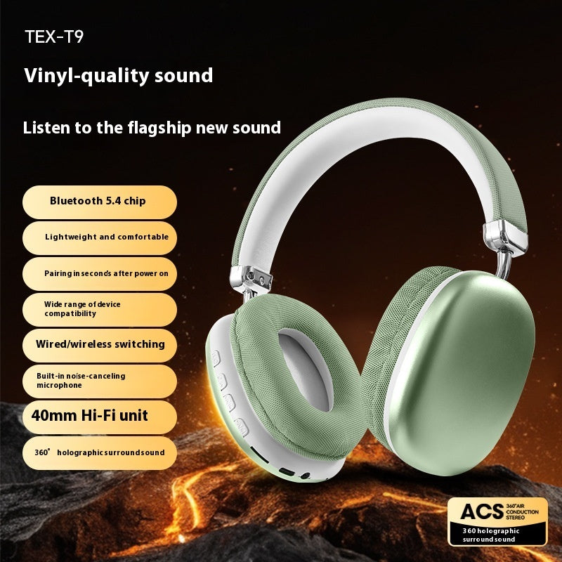 TEX-T9 Bluetooth Wireless Headphones | Over-Ear Head-Mounted Design