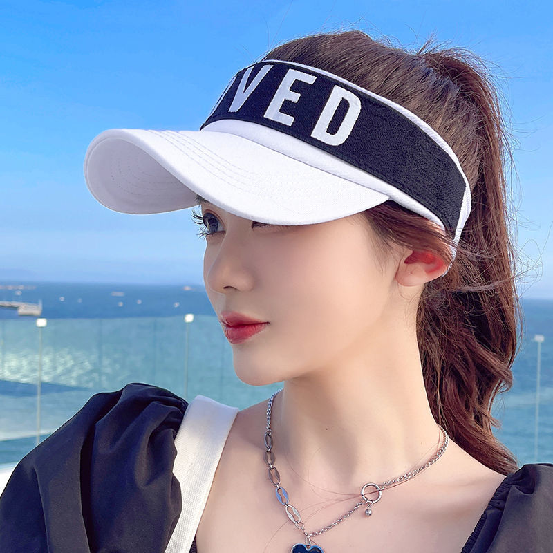 Sunlight Blocker Korean Summer Hat - No Top LOVED Design Sunlight Blocker For Summer Letter Witho | Ectron Online