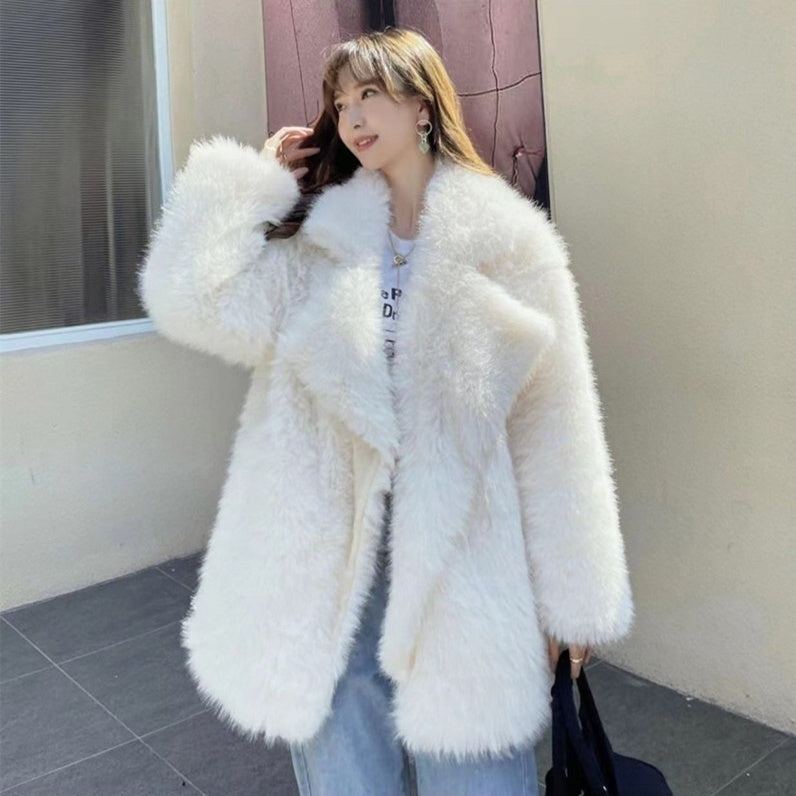 Mid-Length Faux Wool Coat Mid-length Loose Comfortable Suit Large | Ectron Online