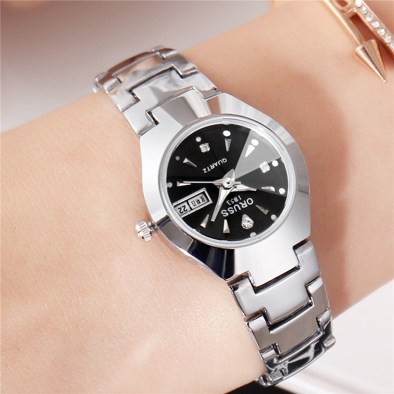 Tungsten Steel Waterproof Couple Watch Tungsten Steel Color Waterproof Fashion | Ectron Online