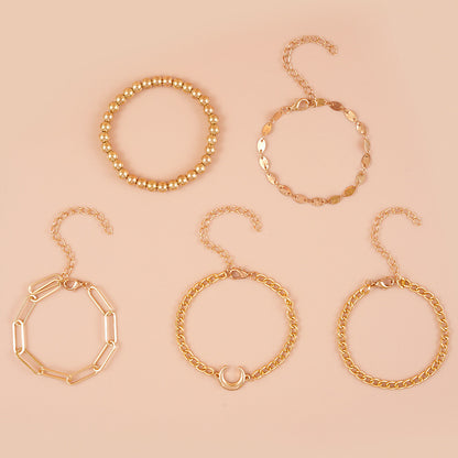 Alloy Chain Bracelet 5-piece Set