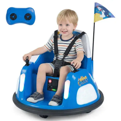 Kids Blue Bumper Car Blue 5-Point Seat Belt Kids Bumper Car W | Ectron Online