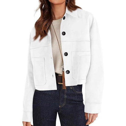 Women's Faux Suede Short Jacket | Casual Lightweight Autumn Coat European And American Style Women Faux S | Ectron Online